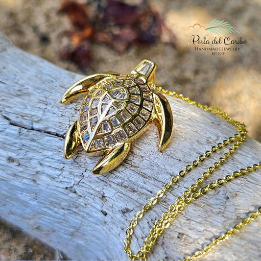 Zirconia Sea Turtle Chain