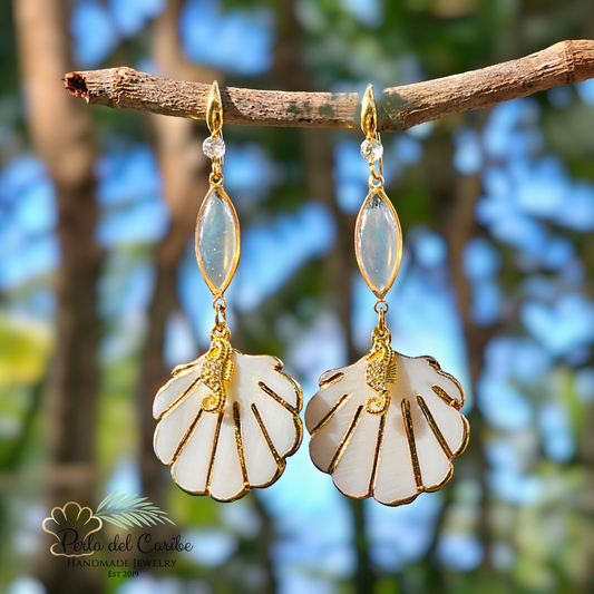 Seahorse Shell Earrings