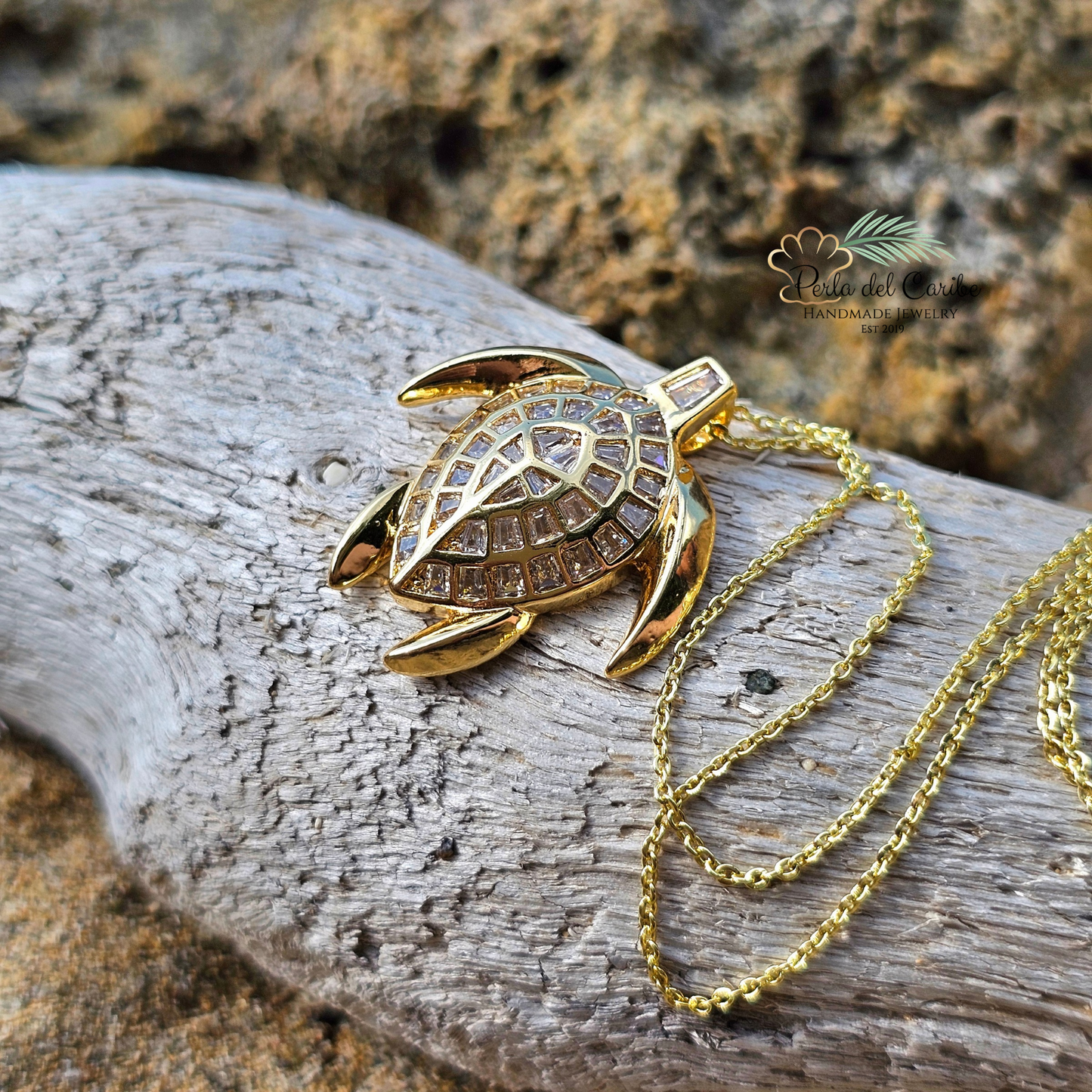 Zirconia Sea Turtle Chain