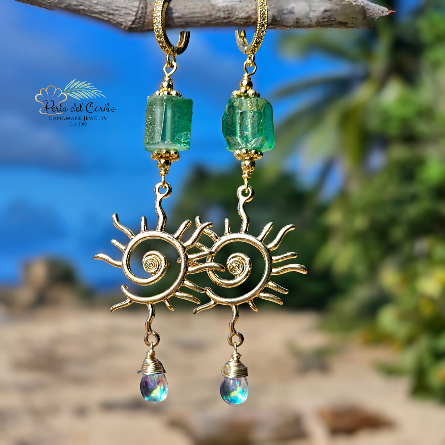 Quartz Sun Earrings