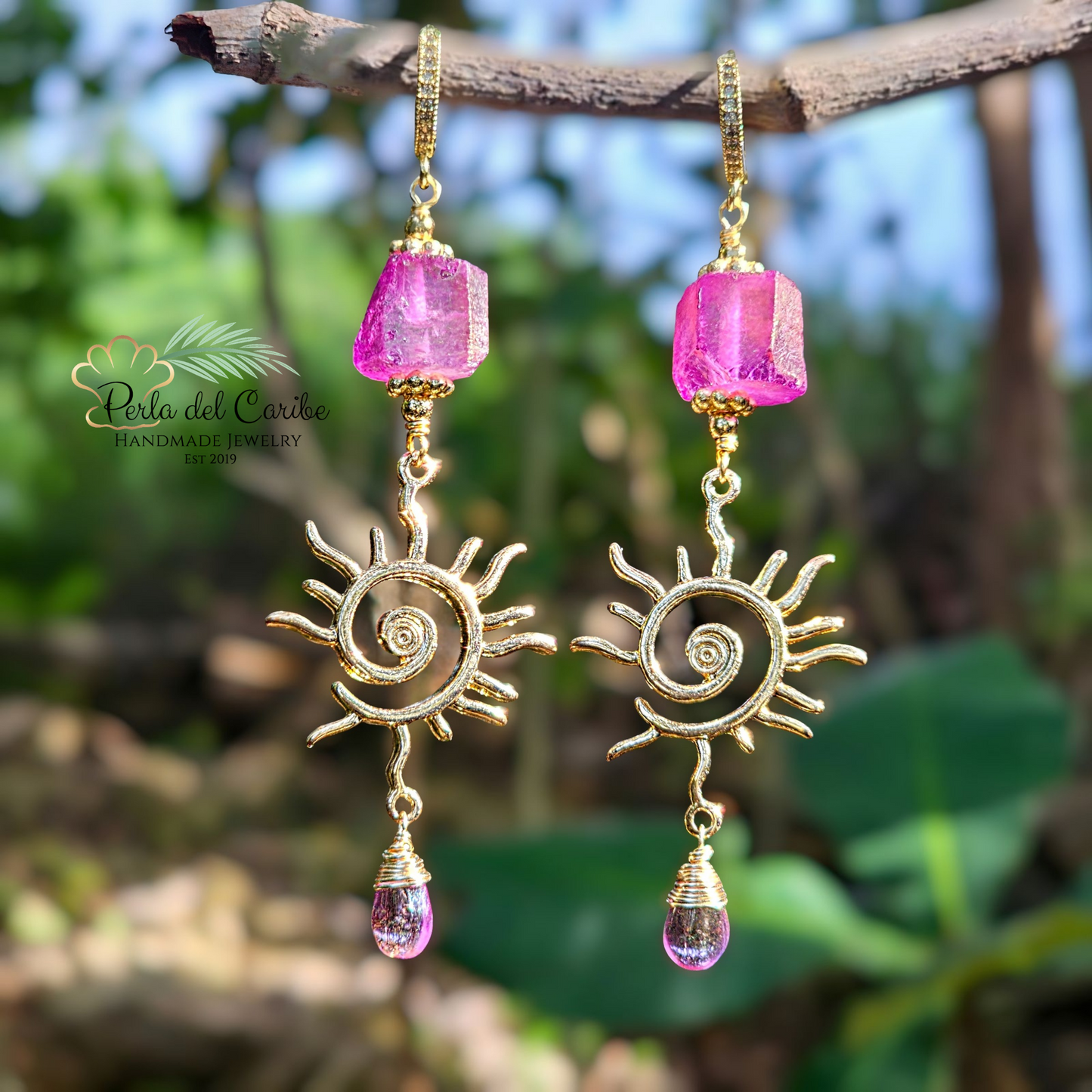 Quartz Sun Earrings