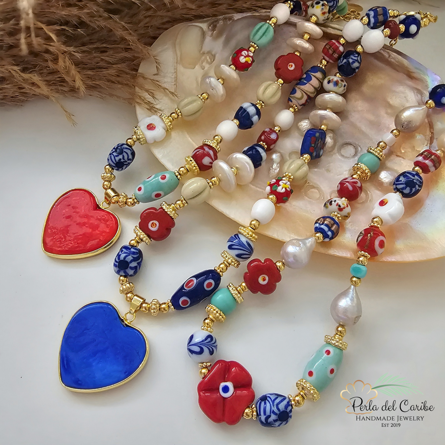 Murano Blue Heart Necklace