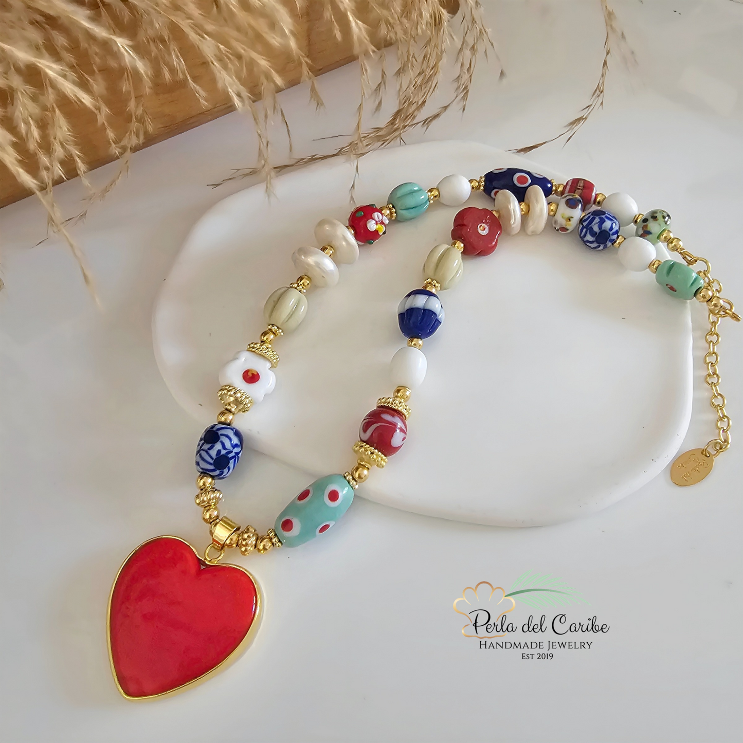 Murano Red Heart Necklace