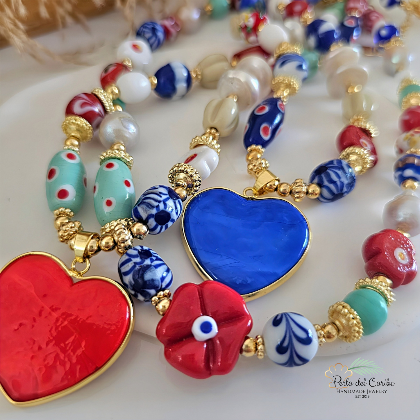 Murano Red Heart Necklace