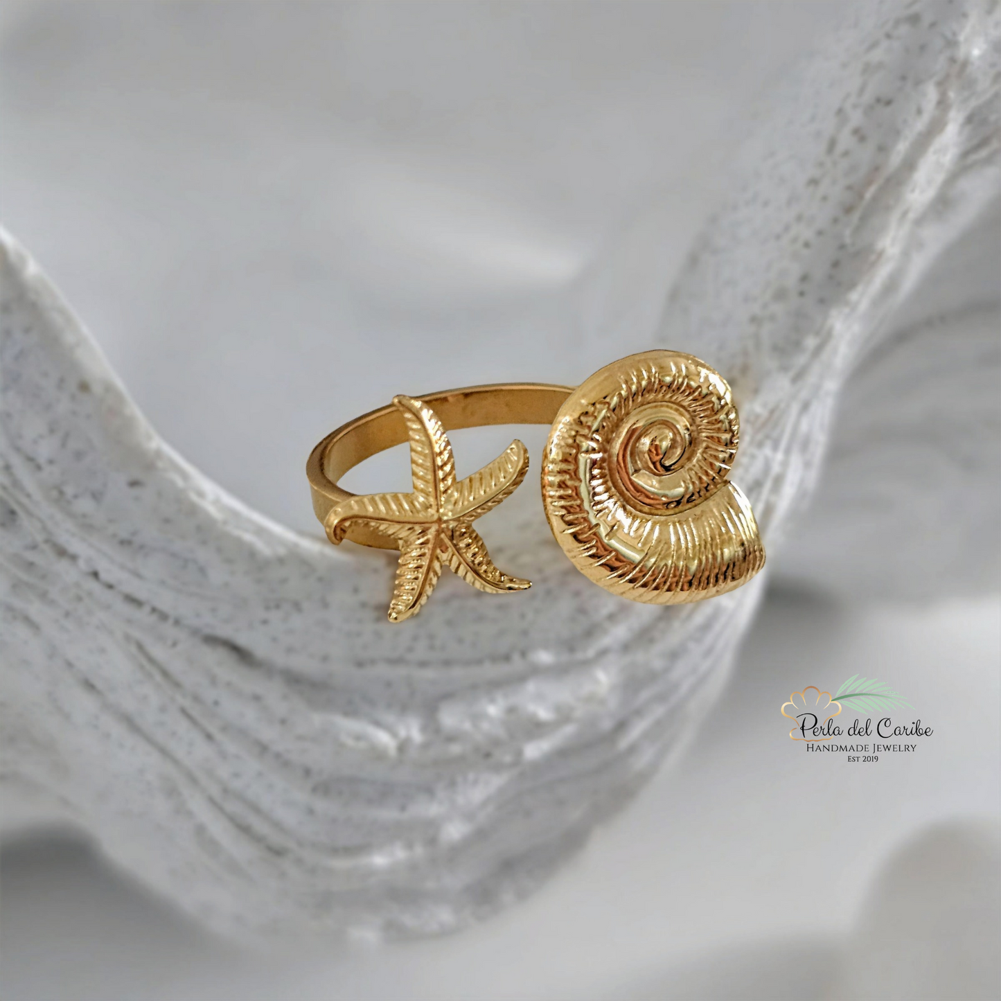 Snail & Starfish Ring