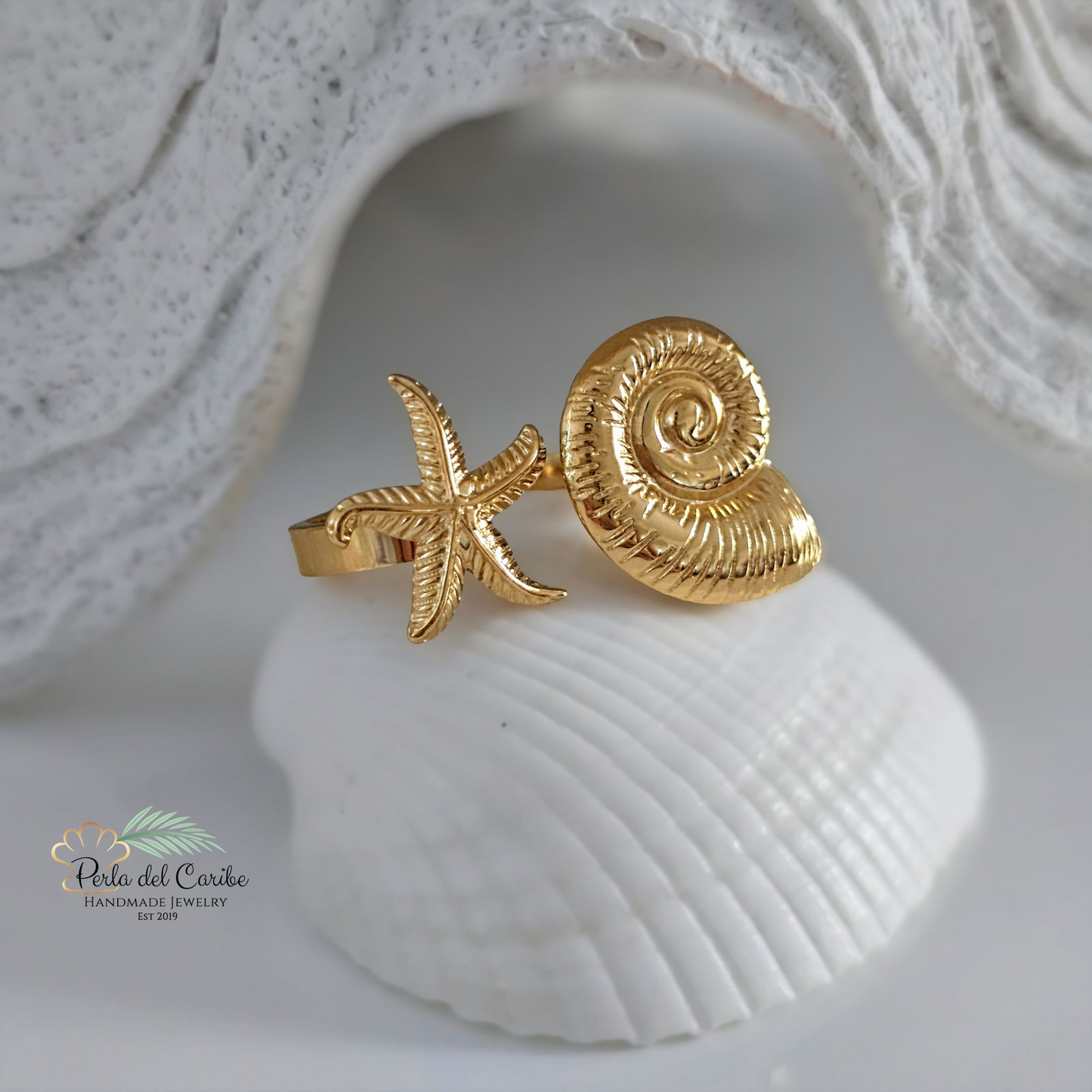 Snail & Starfish Ring