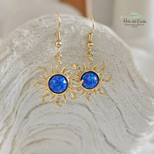 Blue Sun Earrings