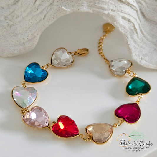 Multicolor Heart Bracelet