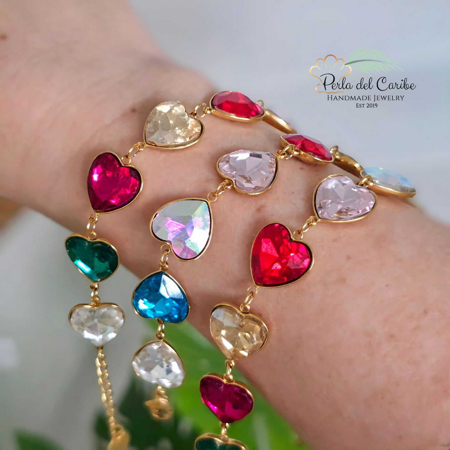 Multicolor Heart Bracelet