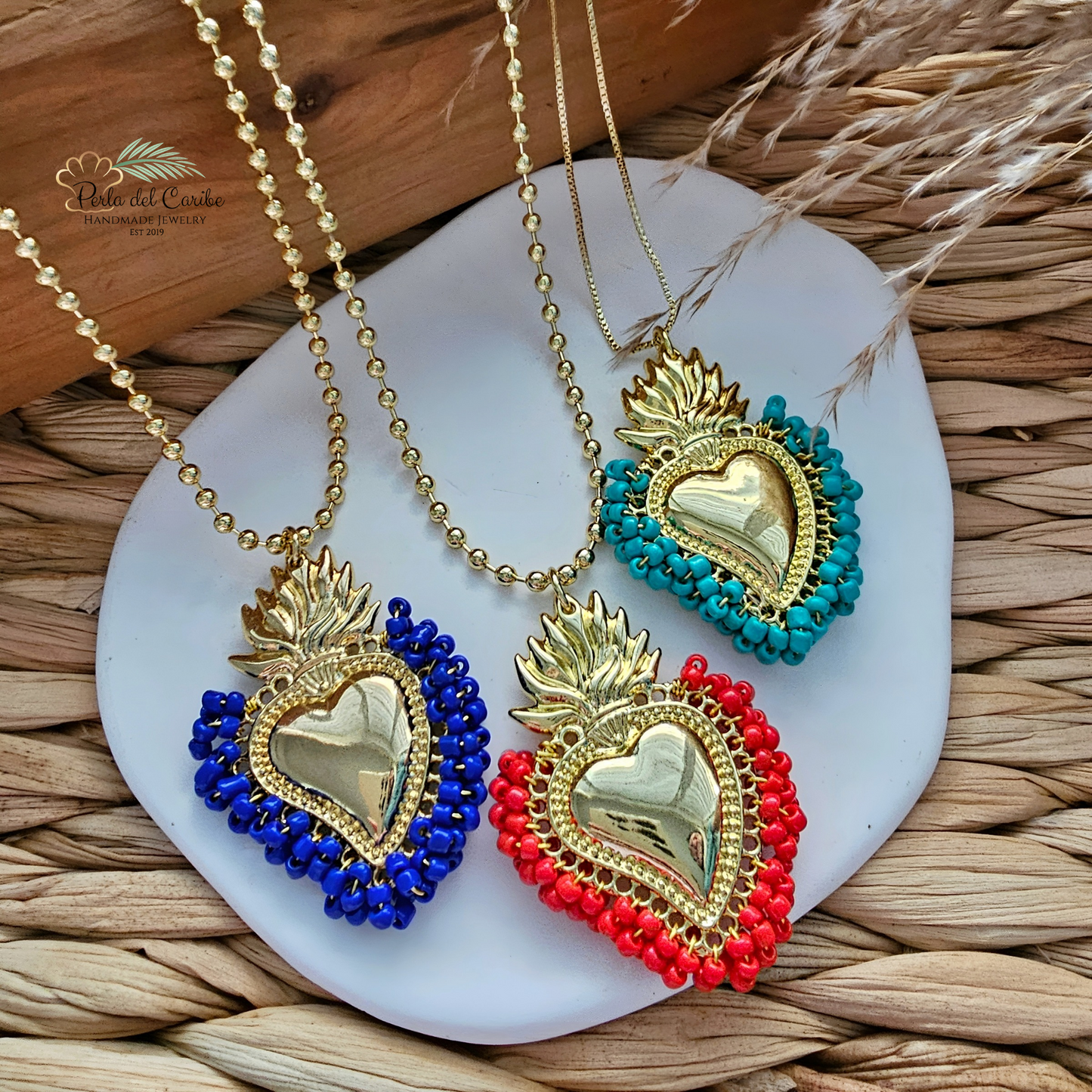 Beaded Sacred Heart Chain