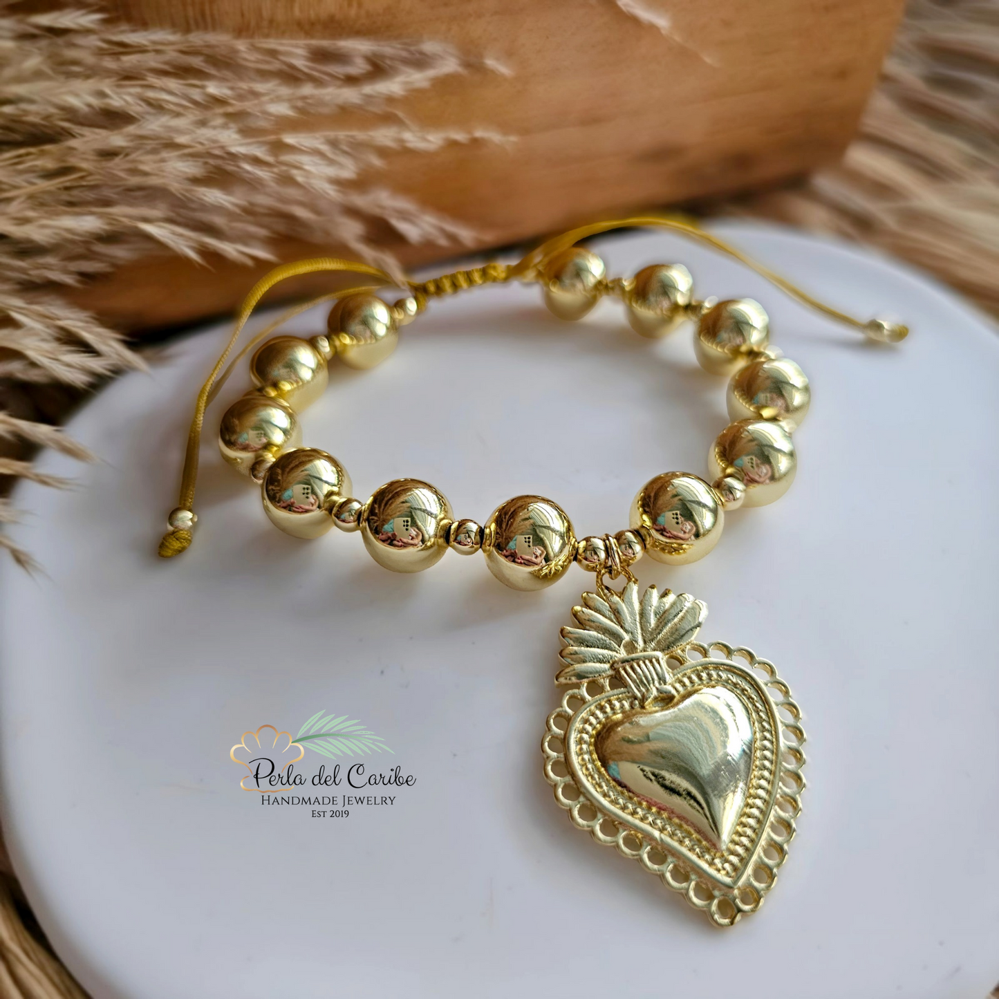 Sacred Heart Big Pendant Bracelet