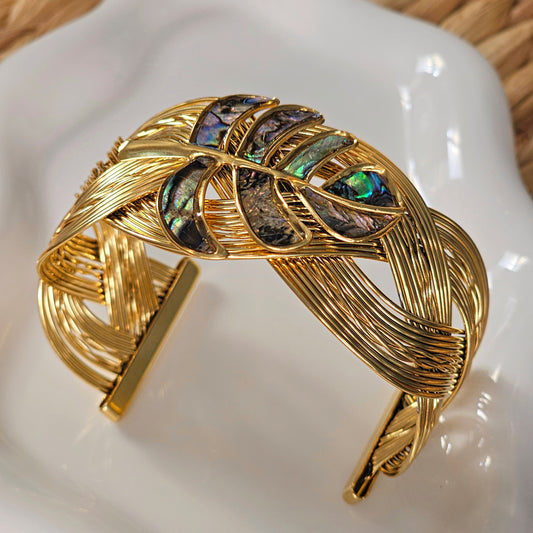 Abalone Shell Monstera Bangle