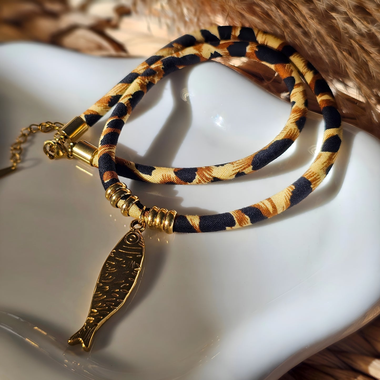 Animal Print Cord Necklace