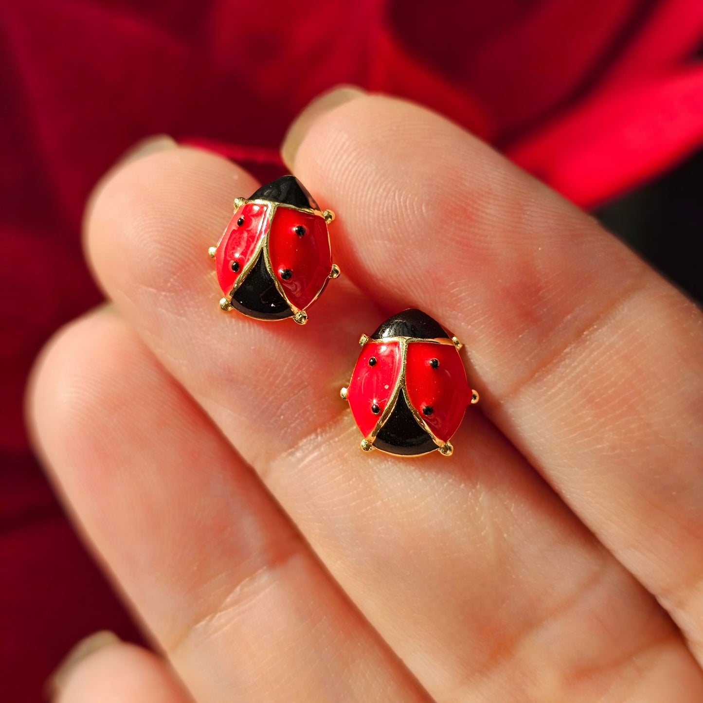 Tiny Ladybug Studs