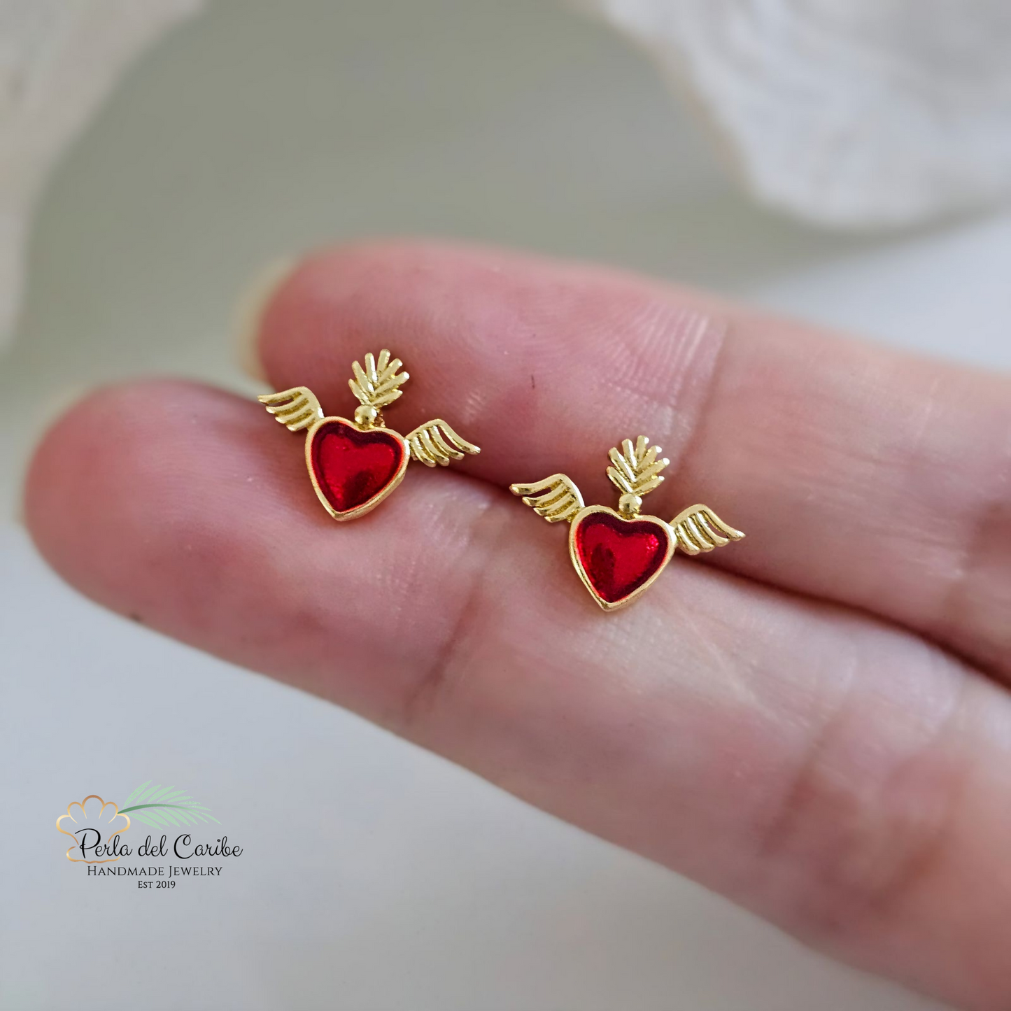 Heart Wings Studs (Mini)