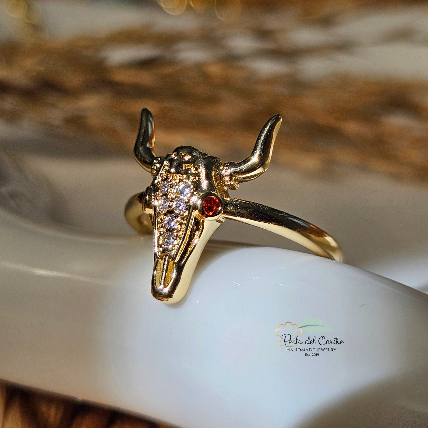Cow Skull Adjustable Ring