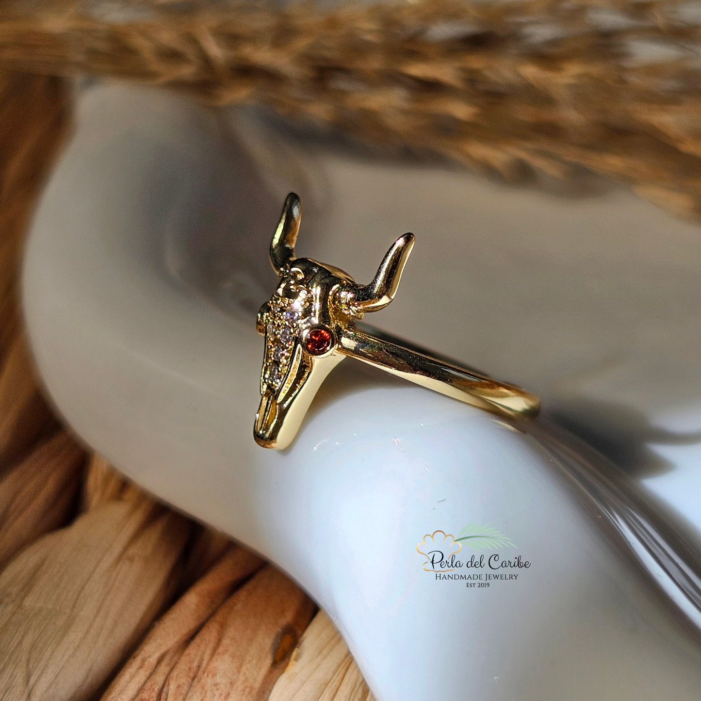 Cow Skull Adjustable Ring