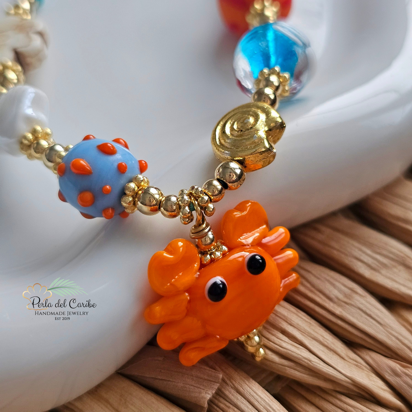 Orange Crab Necklace