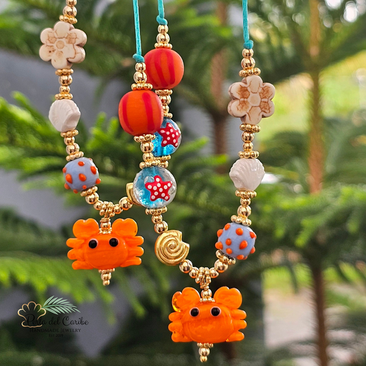 Orange Crab Necklace