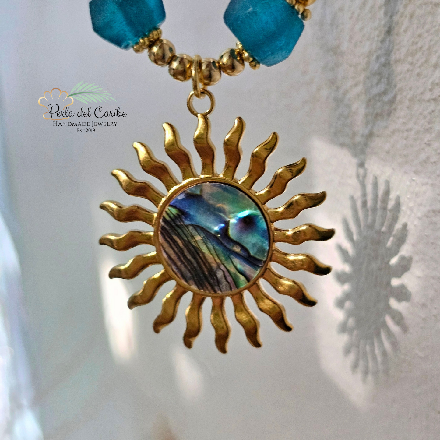 Abalone Shell Sun Necklace
