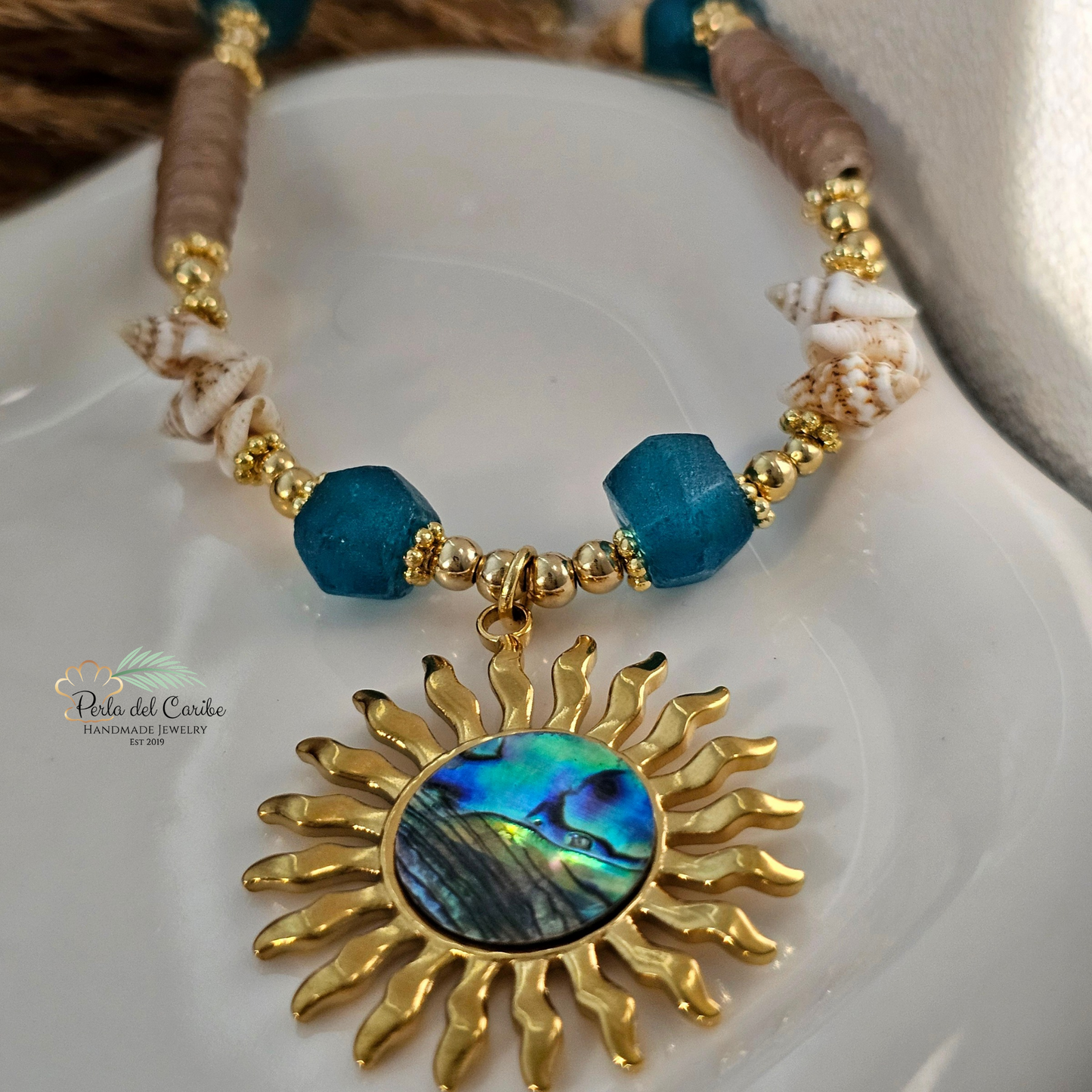 Abalone Shell Sun Necklace