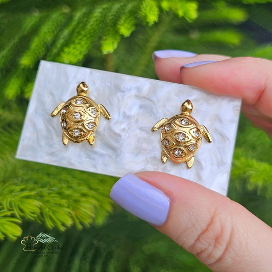 Zirconia Turtle Studs