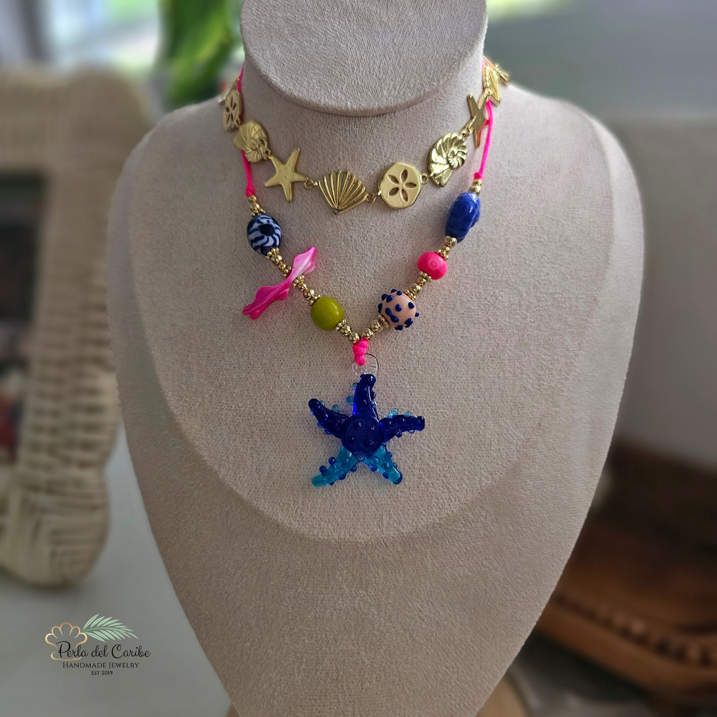 Starfish Murano Cord Necklace
