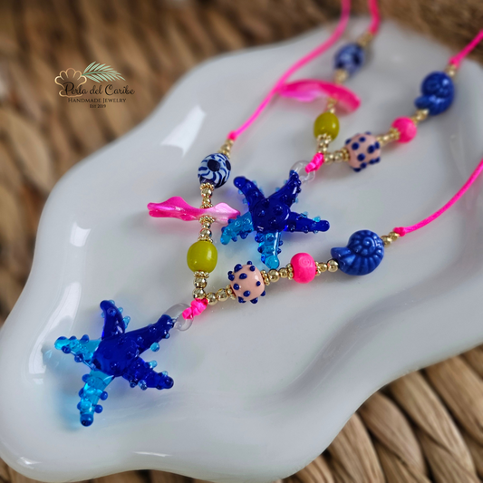 Starfish Murano Cord Necklace