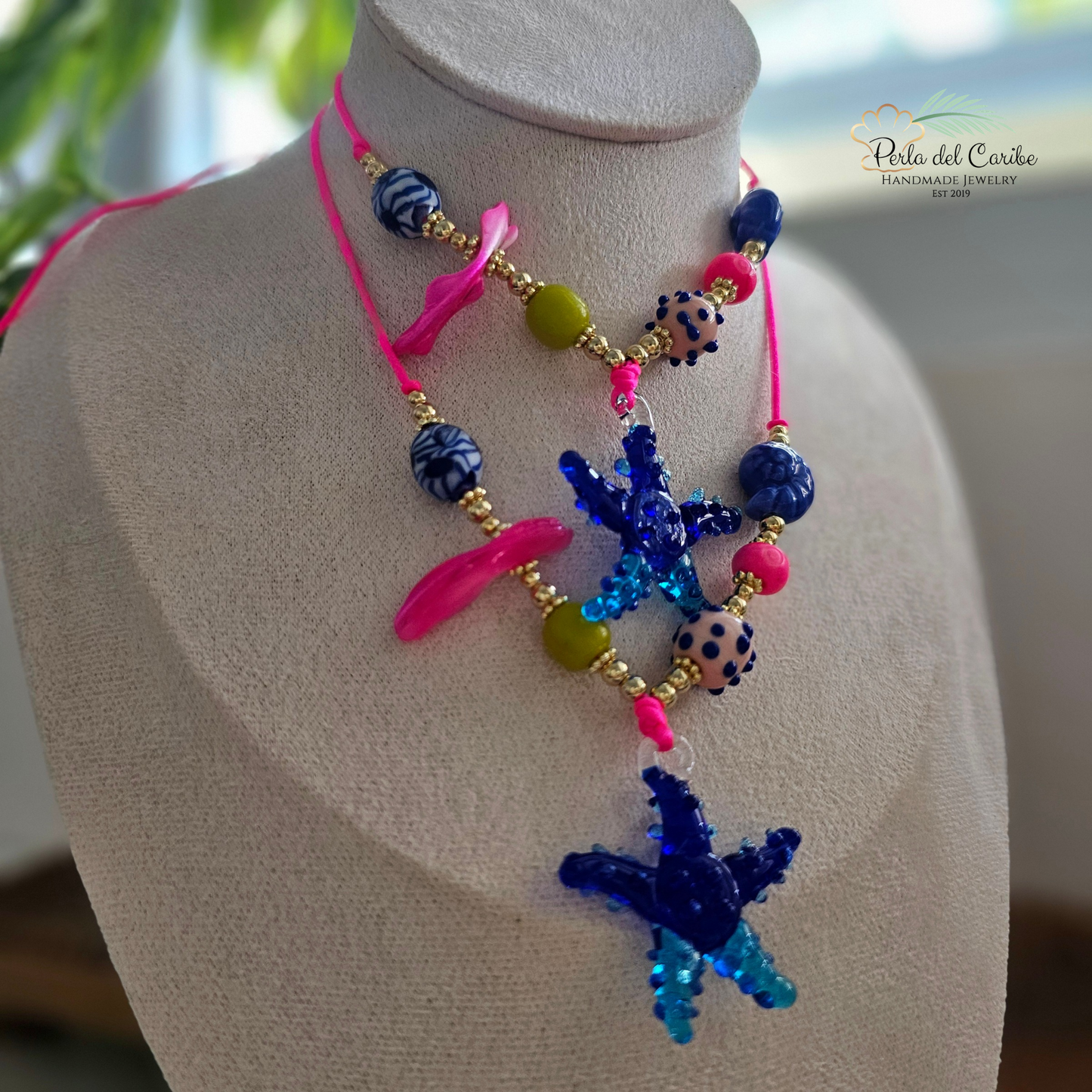 Starfish Murano Cord Necklace