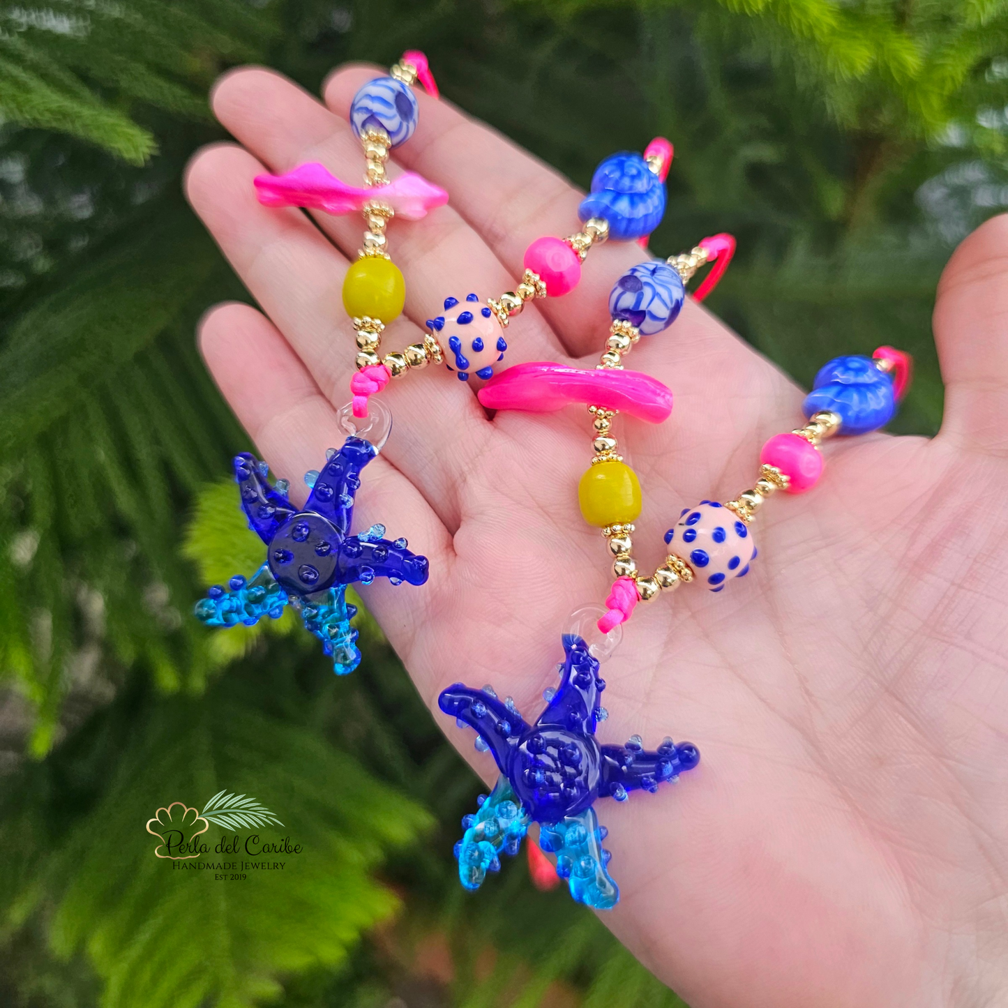 Starfish Murano Cord Necklace