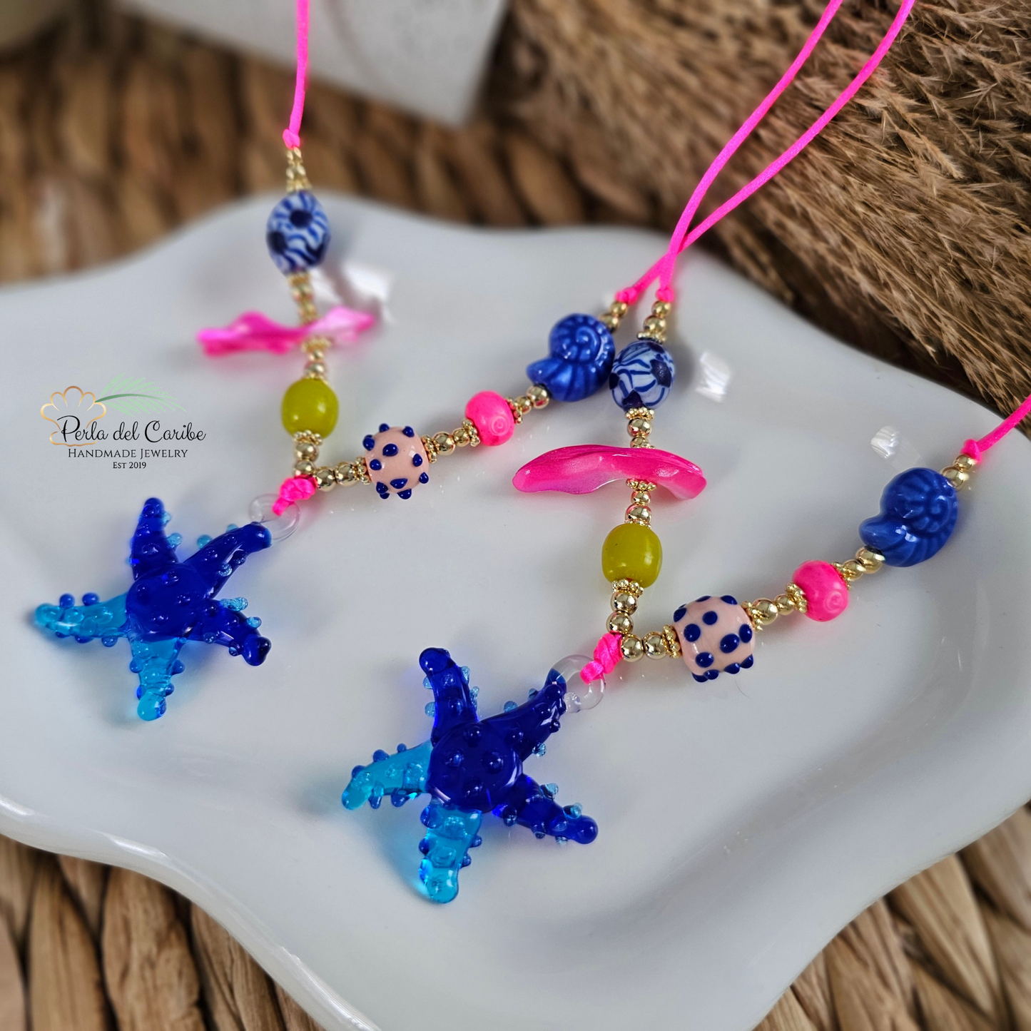 Starfish Murano Cord Necklace