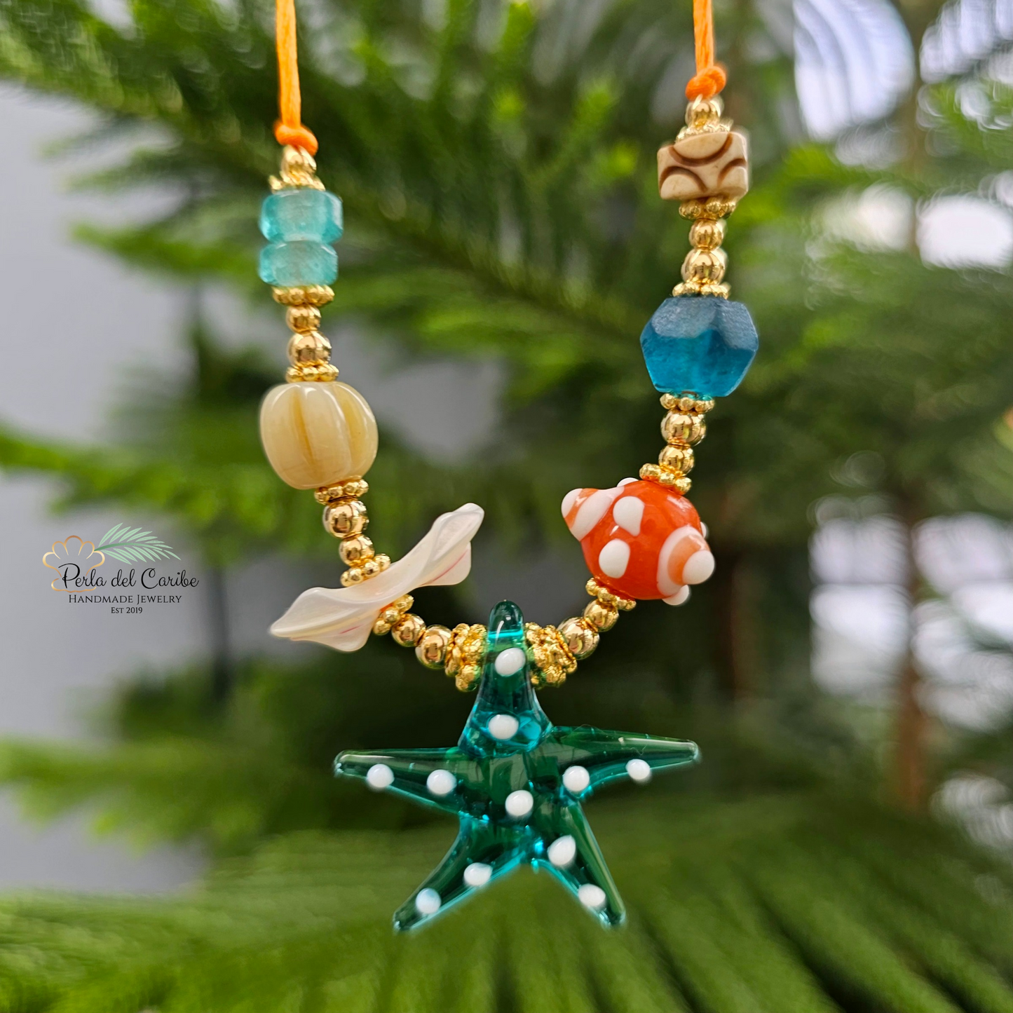 Aquamarine Starfish Necklace