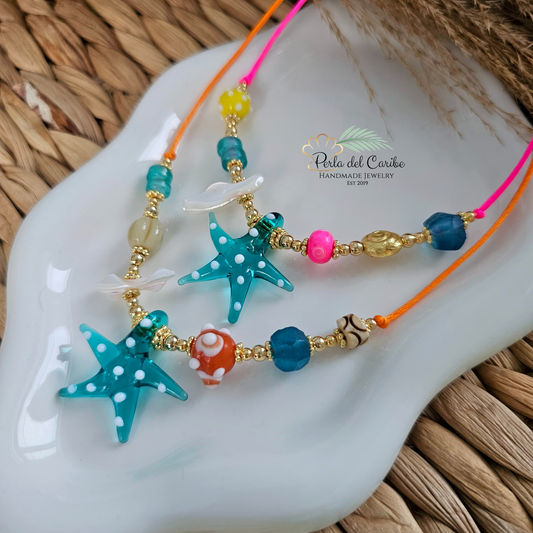 Aquamarine Starfish Necklace