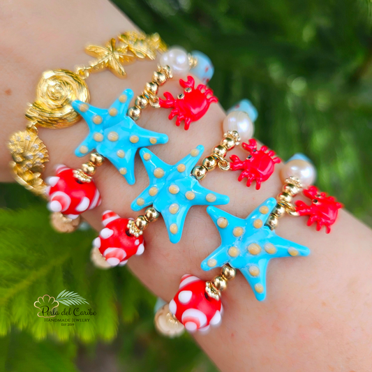 Blue Starfish & Crab Bracelet