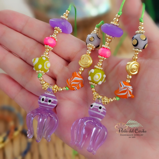Lavender Octopus Cord Necklace