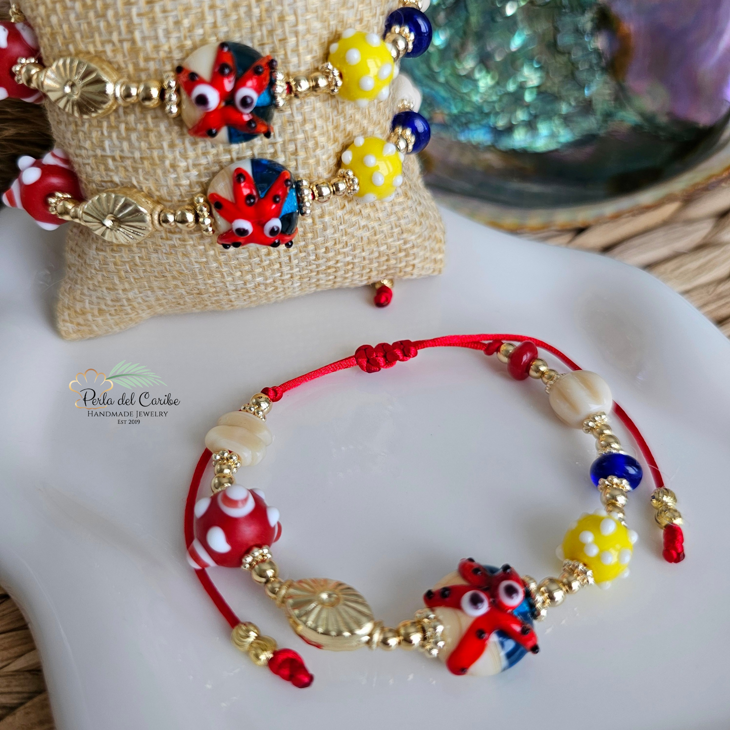 Red Starfish Cord Bracelet