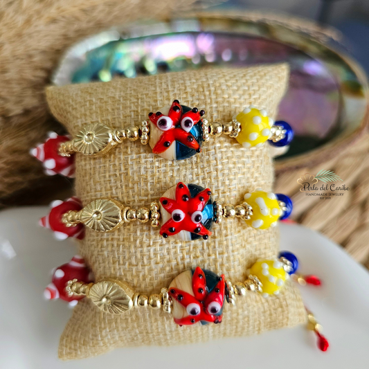 Red Starfish Cord Bracelet