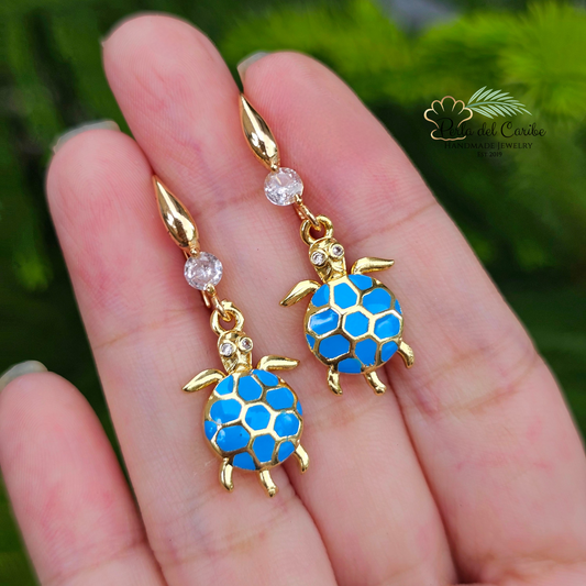 Enamel Turtle Earrings