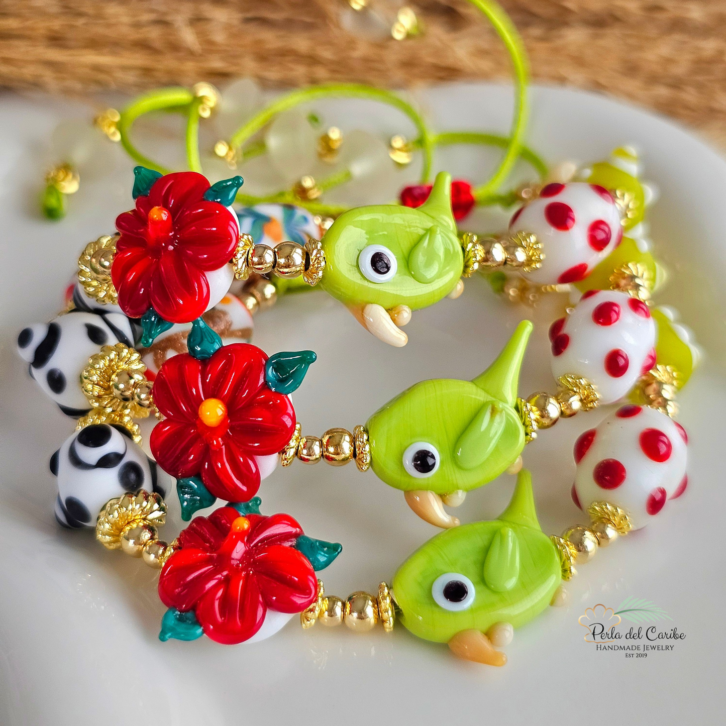 Cotorrita & Hibiscus Bracelet