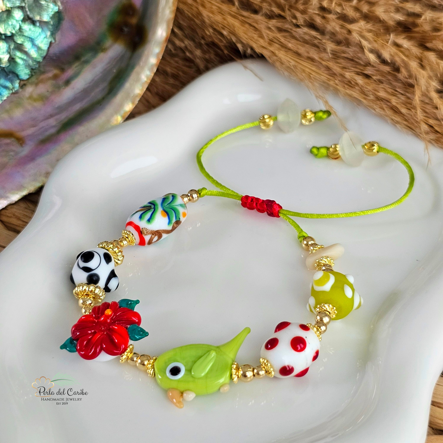 Cotorrita & Hibiscus Bracelet