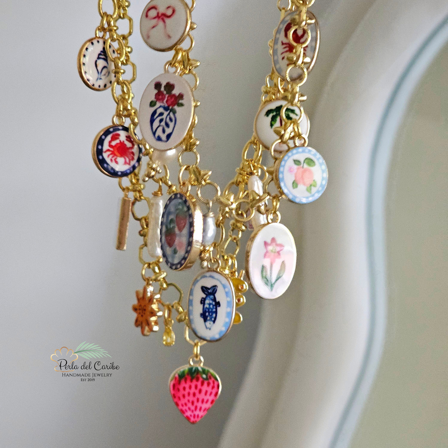 Vintage Multi Charm Necklace (Sardine)