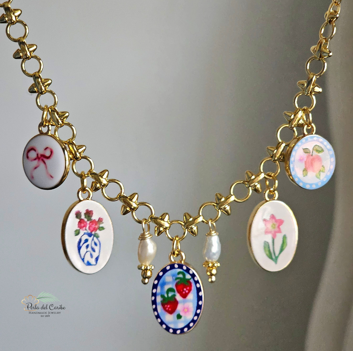 Vintage Multi Charm Necklace (Coquette)