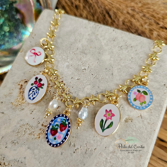 Vintage Multi Charm Necklace (Coquette)