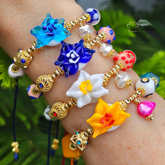 Orchid Murano bracelet