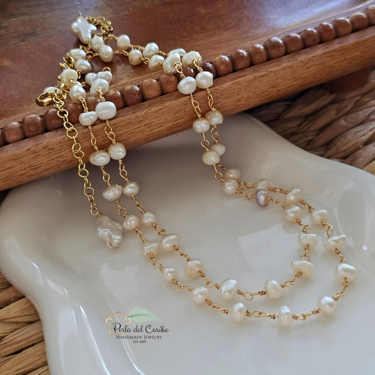 Pearl Cross Choker