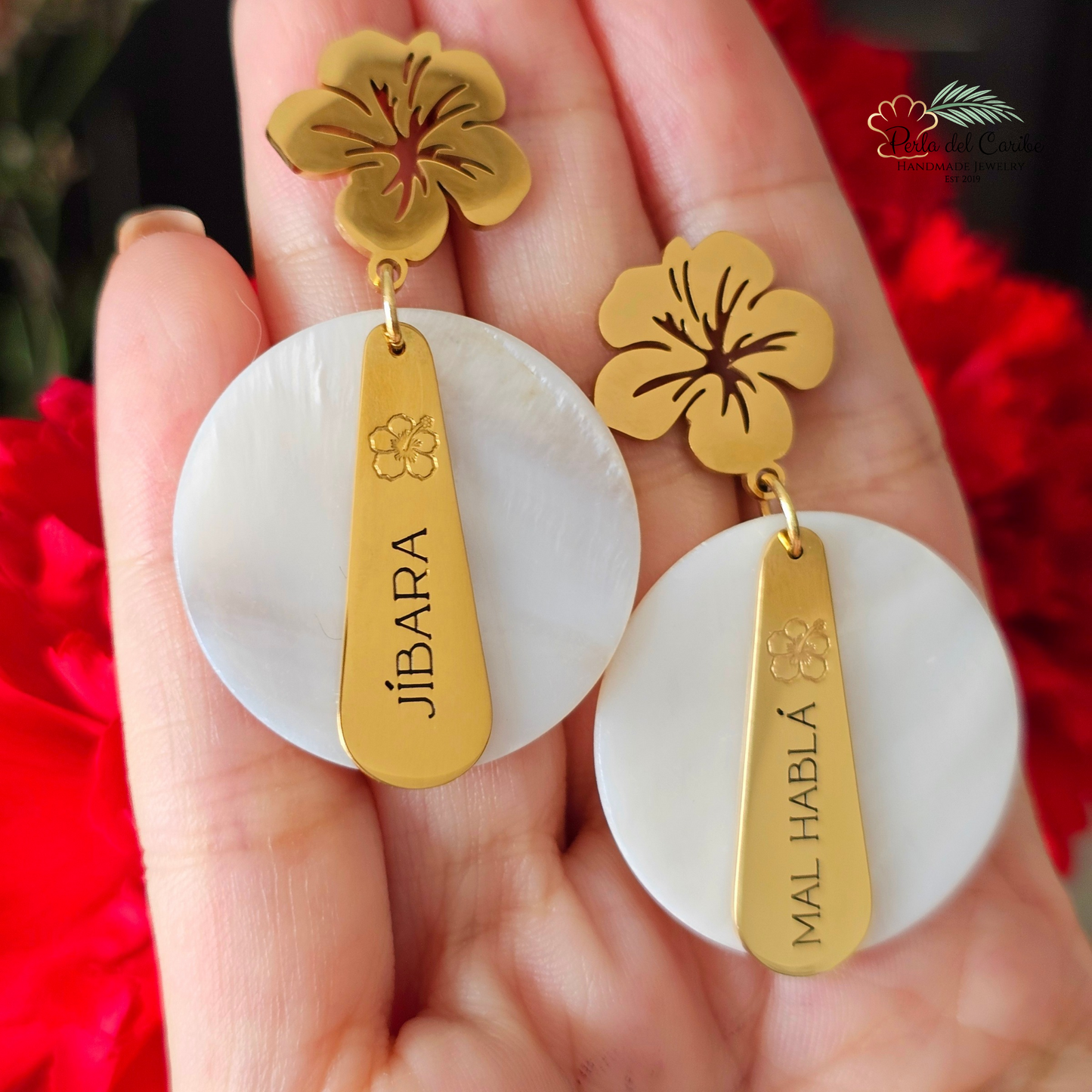 Mal Hablá / Jibará Hibiscus Earrings