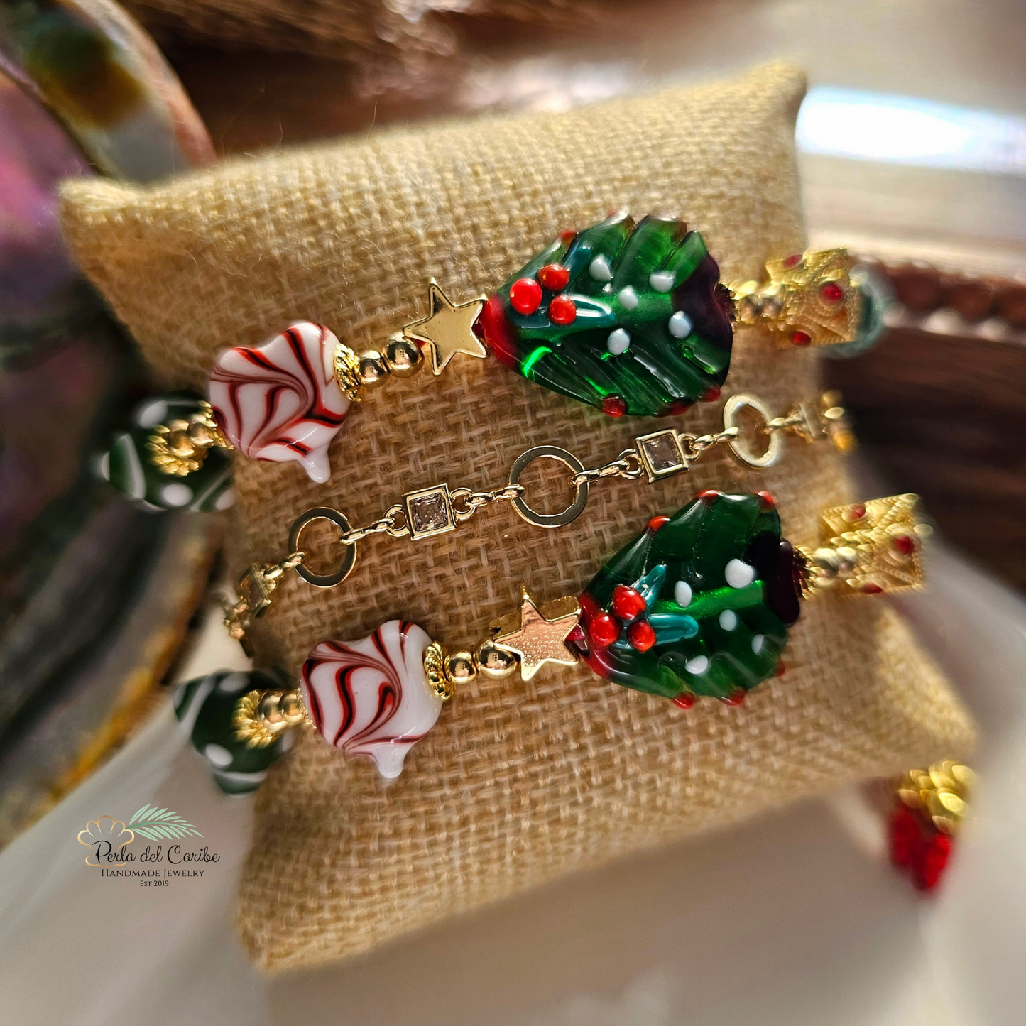 Christmas Tree Murano Bracelet
