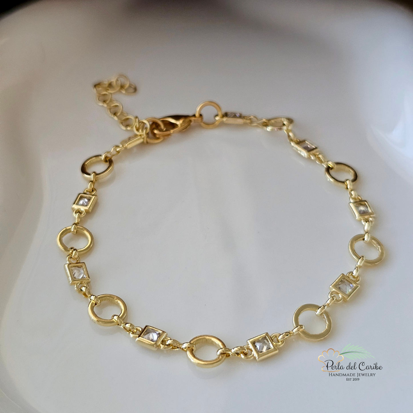 Hammered Round / Oval Cable Link Bracelet