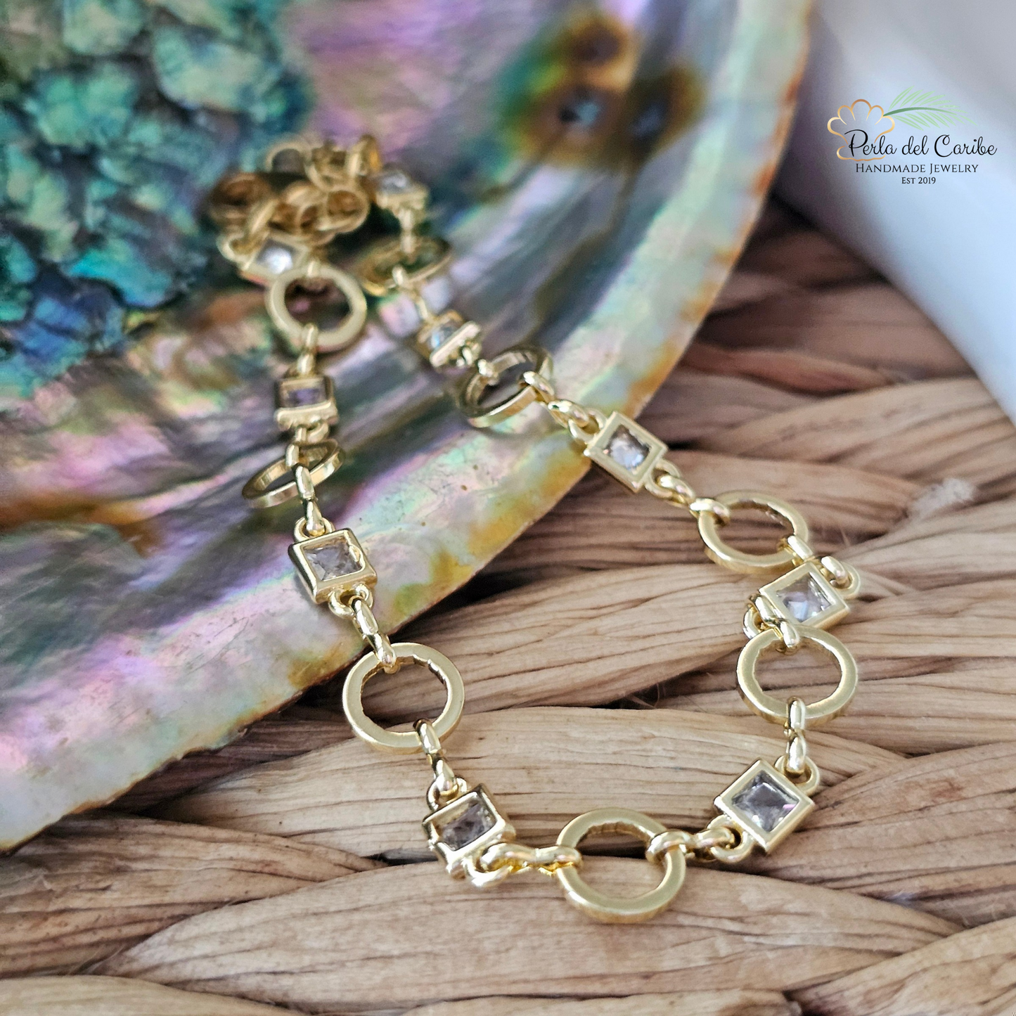 Hammered Round / Oval Cable Link Bracelet