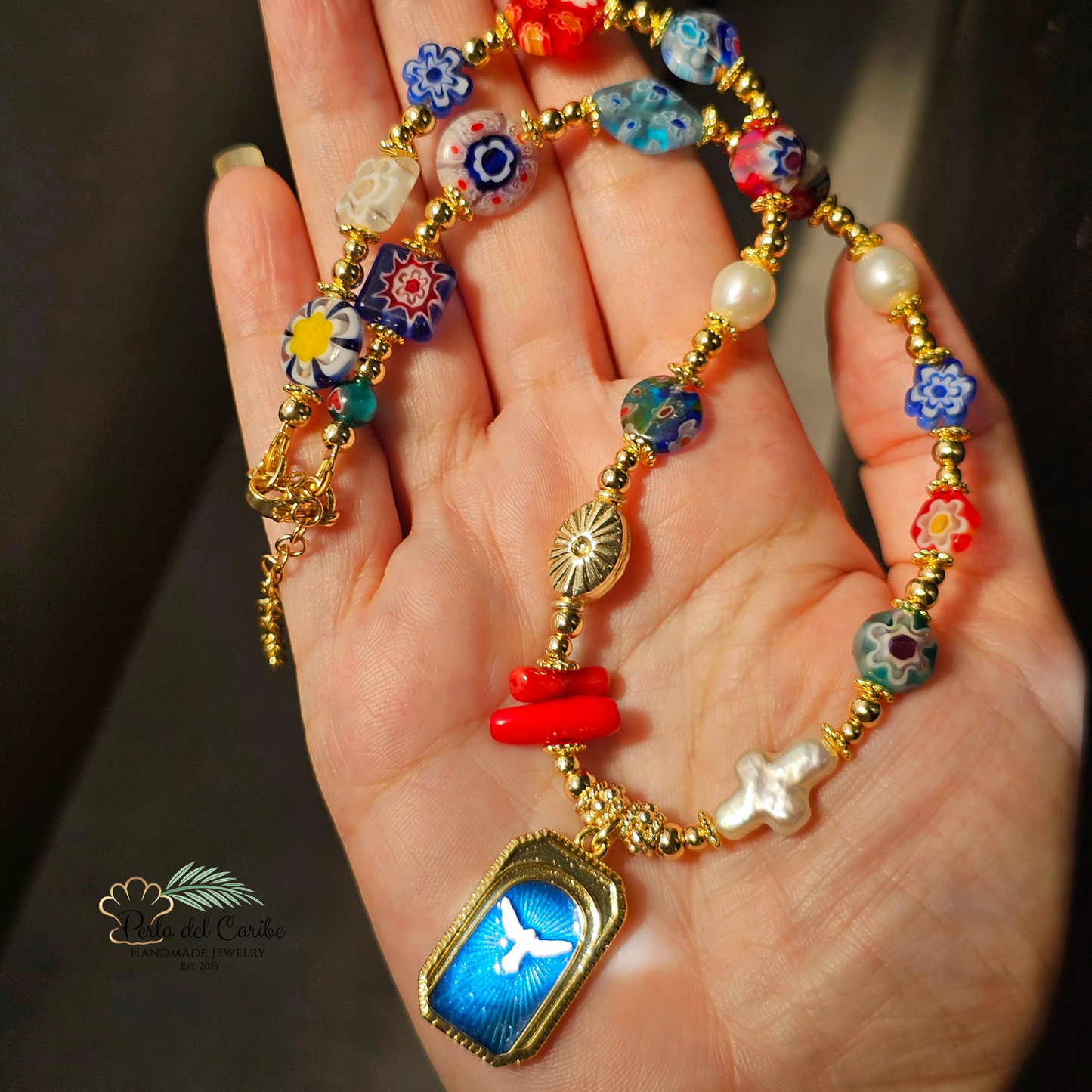Espíritu Santo Millefiori Necklace